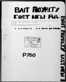 'Baitfish royalty East New Britain Province.'