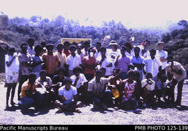 'University of Papua New Guinea [UPNG], people: Preliminary Year class, half of the group on an e...