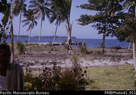 View east across Maringe lagoon from Buala village, Santa Ysabel