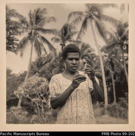 Ni-Vanuatu woman with syringe