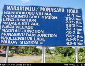 Nadarivatu/Monasavu Road sign