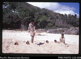 'Tongan children on 'Atele Beach, Tongatapu, Tonga'