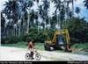 [Cyclist in road user survey], North Coast Highway, Madang Province