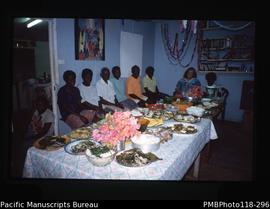 'Our farewell feast with Bev and Harving[?], Wintua'