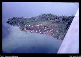 'Aerial view of Sikile village in the Roviana Lagoon'