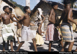 Children dancing Taumako (Tahua village) , Duff Islands