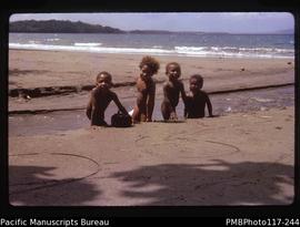 ‘Children on beach at Santo’