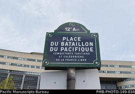 "Place du Bataillon du Pacifique” (Pacific Battalion Square), Paris