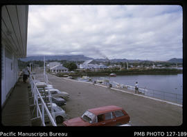 'View of sugar mill and open storage area taken from Queens Wharf, Lautoka, Fiji'