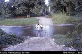 [Margaret Tedder and others] 'Road crossing of Mavo River, Guadalcanal West'