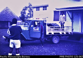 'Highlands Highway local freight delivery by 4WD from Waso's [Lutheran Mission] warehouse at Wape...