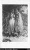 Terra and Puna, the village Belles. Two Cook Island women wearing grass skirts
