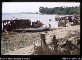 "Wreckage of WW2 landing craft, beach near Guadalcanal Club, Honiara"