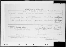 Reel 3, Part II, Certificate of marriage of William Gray and Elizabeth McEwen