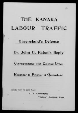 Correspondence regarding Queensland labour traffic