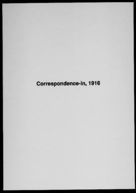 Correspondence in 1916
