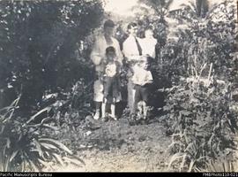 'Family group. Sept. 1940', Christina (Chriss) and Conrad Stallan with their children Donovan (Fo...
