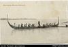 Canoe (postcard). Written on front: 'War Canoe, Western Solomons' (duplicate of 188) Head-hunting...