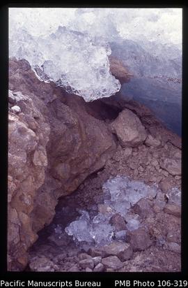 [Edge of glacier above Freeport’s Grasberg mine.]