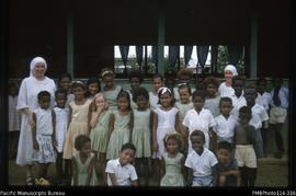 'Nuns with schoolchildren at the Roman Catholic school in Gizo'