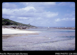 'View eastwards from Atele beach over the reef flat, Tonga'