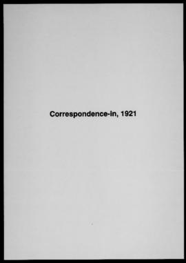 Correspondence in 1921