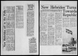 New Hebrides. Miscellaneous press cuttings.