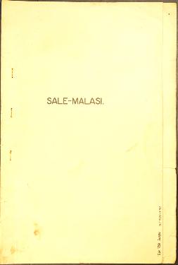 Report Number: 162 Land Use Potential Sale-Malasi Area, 15pp. [Soil Map No.163 only.] Includes ma...