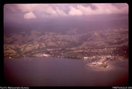 'Aerial view of Mataniko River and Point Cruz, Honiara, showing ridge levels'