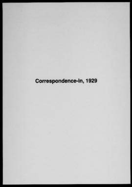 Correspondence in 1929