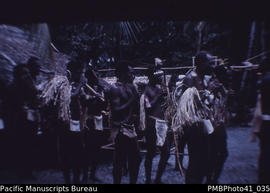 'Panpipe band, Moro Movement, Weather Coast, Guadalcanal'