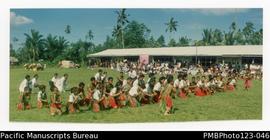 Dancing group at the district Methodist Sunday School marching competition. Gataivai, Savaii