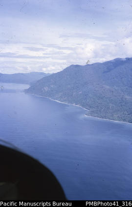 'Weather Coast, west of Duidui, Guadalcanal. Aerial view.'