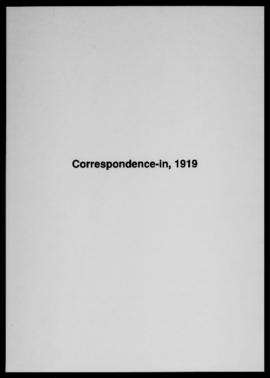 Correspondence in 1919