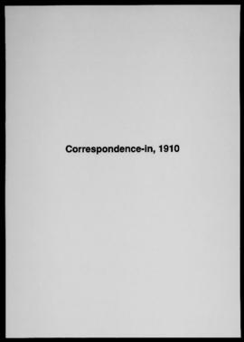 Correspondence in 1910