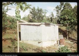 'Completed water tank at Sikile Village, Roviana Lagoon'
