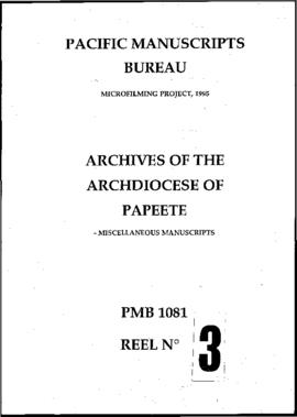 P. Clair Fouqué ss.cc. et la conversion de l'archipel Tuamotu, pp.92-179