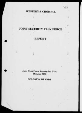 Western and Choiseul Joint Task Force Secretariat, Joint Security Task Force Report, Gizo, Solomo...