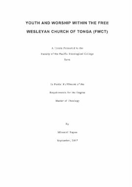 Youth and Worship with the Free Wesleyan Church of Tonga (FWCT)