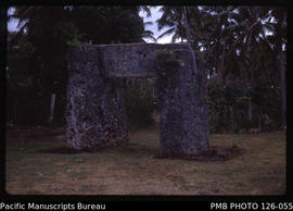 'View of the Ha'amonga (dark photo), Tonga'