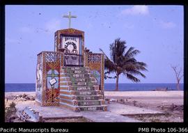 [Monument commemorating the arrival of Christianity in the early 1900s on Biak Island]