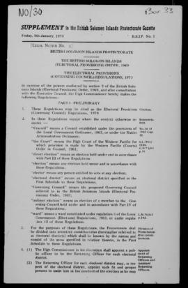“The British Solomon Islands (Electoral Provisions) Order, 1969; The Electoral Provisions (Govern...