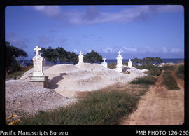 'Contemporary graves near east coast beach, Tonga'
