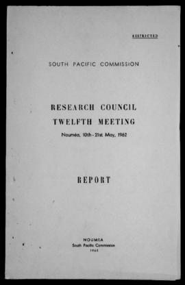 South Pacific Commission, Research Council, 10th-13th meetings, Reports.