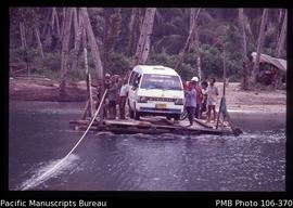 [Minibus ferried from Biak Island to Supiori Island]