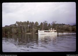 'Small government ship leaving northern end of Ngella passage'