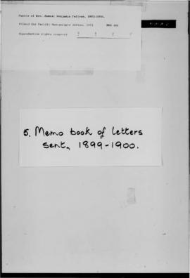 Memo book of letters sent