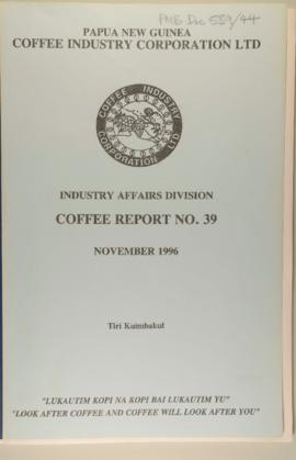 Tiri Kuimbakul, Coffee Report No.39, Goroka, Coffee Industry Corporation Ltd, Industry Affairs Di...