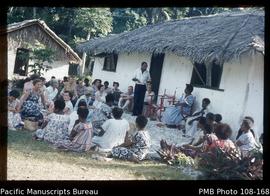Moderator SALE KUA speaks to PWMU delegates at Assembly 1956 Epangtuei