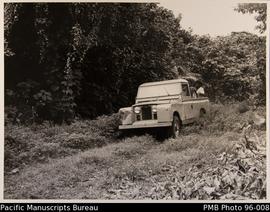 Land Rover truck in native vegetation